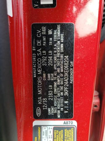Photo 10 from auction – 2019 KIA FORTE FE with VIN 3KPF24AD3KE068204