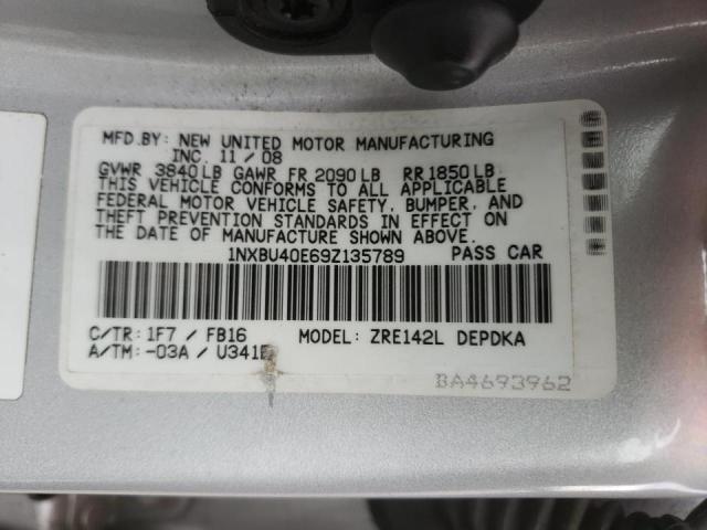 Photo 10 from auction – 2009 TOYOTA COROLLA BA with VIN 1NXBU40E69Z135789