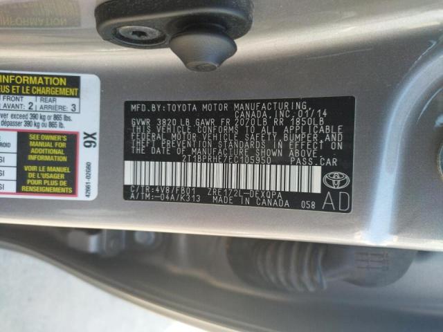 Photo 10 from auction – 2014 TOYOTA COROLLA EC with VIN 2T1BPRHE7EC105950