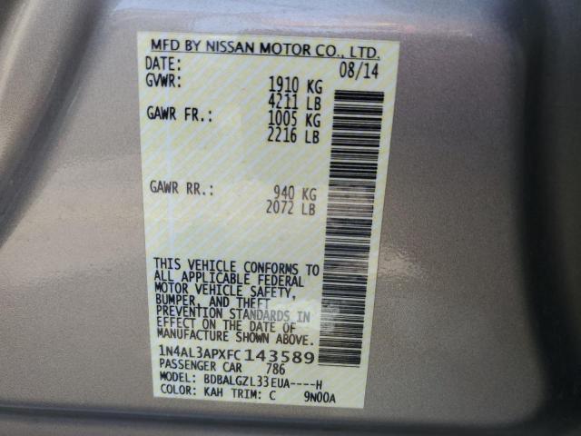 Photo 10 from auction – 2015 NISSAN ALTIMA 2.5 with VIN 1N4AL3APXFC143589