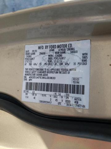 Photo 10 from auction – 2006 MERCURY MOUNTAINEE with VIN 4M2EU47E36UJ03833