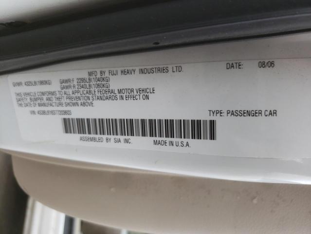Photo 10 from auction – 2007 SUBARU LEGACY 2.5 with VIN 4S3BL616377203603