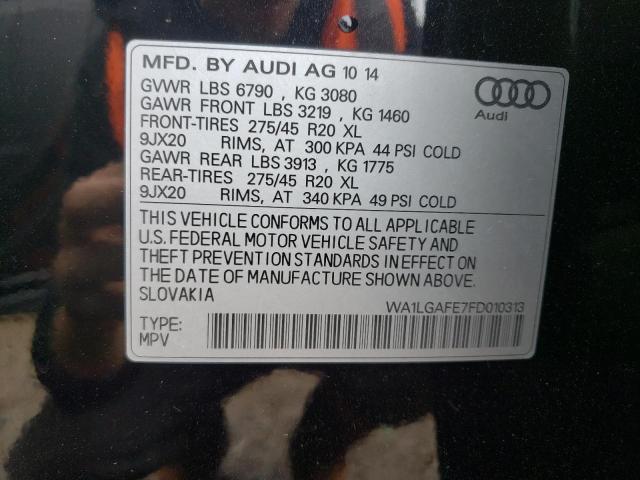 Photo 10 from auction – 2015 AUDI Q7 PREMIUM with VIN WA1LGAFE7FD010313