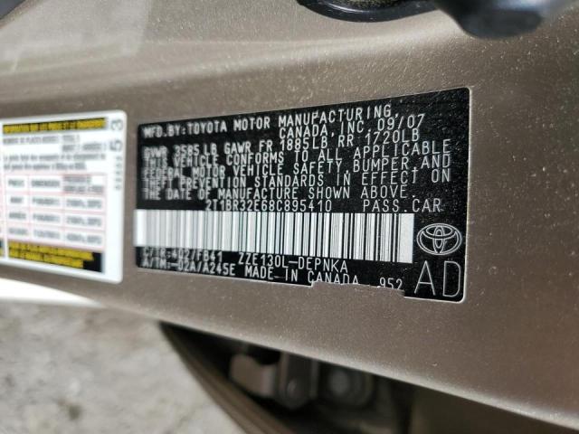 Photo 10 from auction – 2008 TOYOTA COROLLA CE with VIN 2T1BR32E68C895410