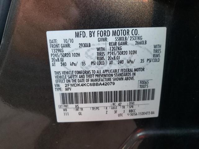 Photo 10 from auction – 2011 FORD EDGE LIMIT with VIN 2FMDK4KC6BBA42079