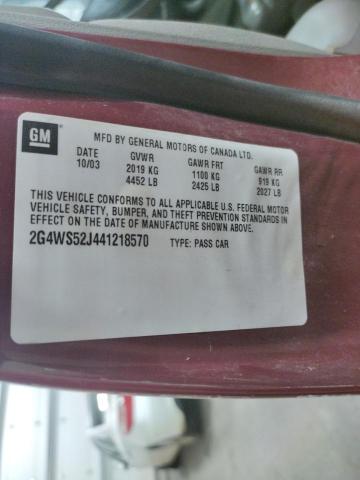 Photo 10 from auction – 2004 BUICK CENTURY CU with VIN 2G4WS52J441218570