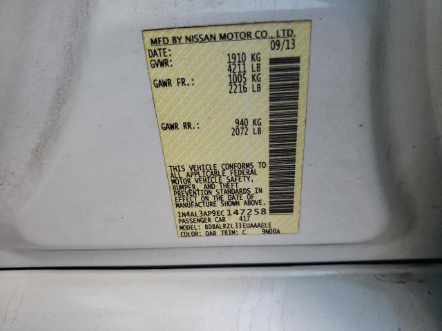 Photo 10 from auction – 2014 NISSAN ALTIMA 2.5 with VIN 1N4AL3AP9EC147258