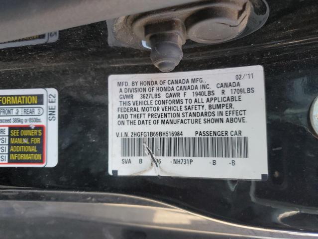 Photo 10 from auction – 2011 HONDA CIVIC LX with VIN 2HGFG1B69BH516984