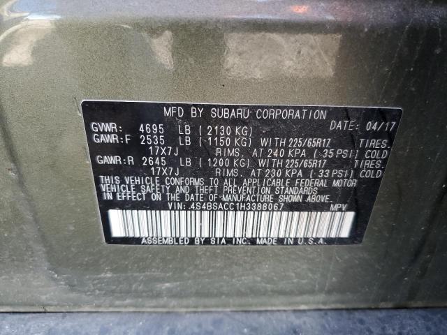 Photo 10 from auction – 2017 SUBARU OUTBACK 2. with VIN 4S4BSACC1H3388067
