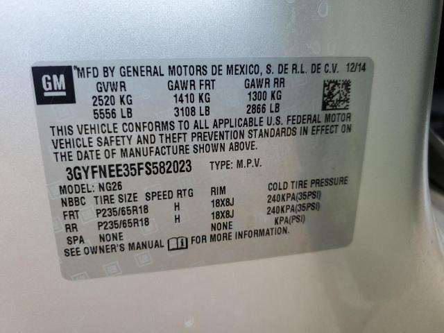 Photo 10 from auction – 2015 CADILLAC SRX LUXURY with VIN 3GYFNEE35FS582023