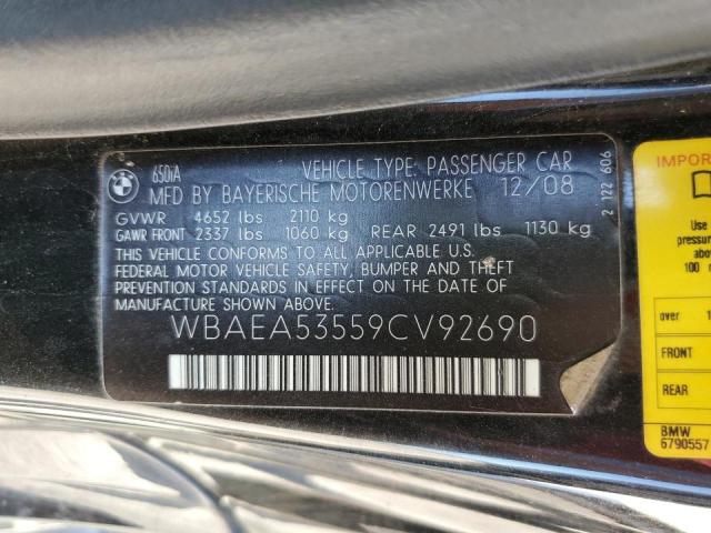 Photo 10 from auction – 2009 BMW 650 I with VIN WBAEA53559CV92690