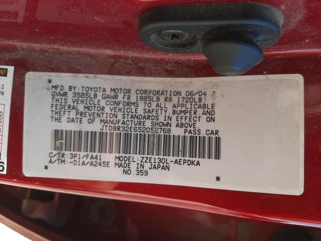 Photo 10 from auction – 2005 TOYOTA COROLLA CE with VIN JTDBR32E652052768