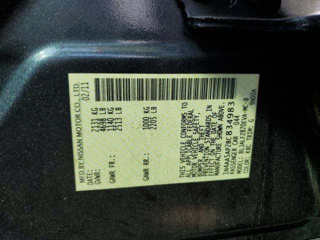 Photo 10 from auction – 2011 NISSAN MAXIMA S with VIN 1N4AA5AP2BC834983