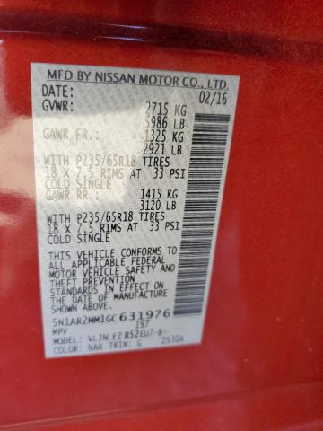Photo 10 from auction – 2016 NISSAN PATHFINDER with VIN 5N1AR2MM1GC631976