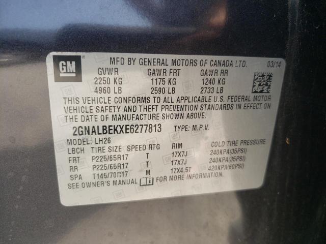 Photo 10 from auction – 2014 CHEVROLET EQUINOX LT with VIN 2GNALBEKXE6277813