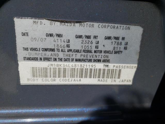 Photo 10 from auction – 2008 MAZDA SPEED 3 with VIN JM1BK34L481821195