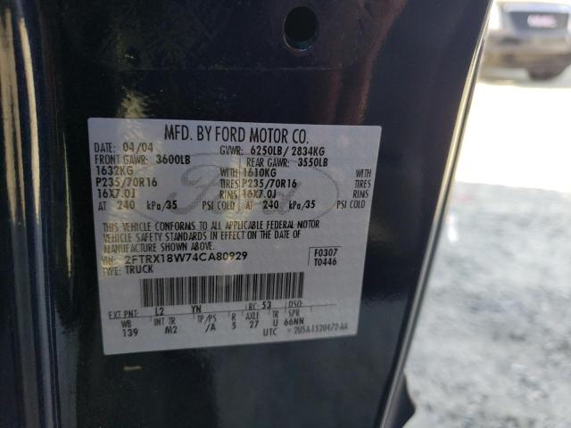 Photo 10 from auction – 2004 FORD F-150 HERI with VIN 2FTRX18W74CA80929
