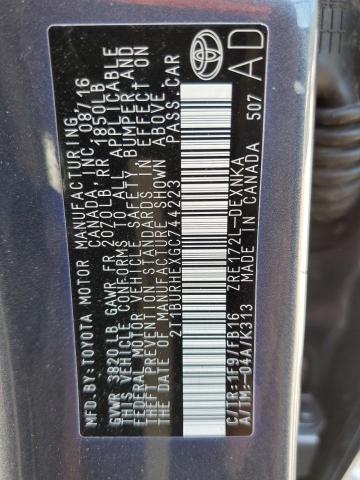 Photo 10 from auction – 2016 TOYOTA COROLLA L with VIN 2T1BURHEXGC744223