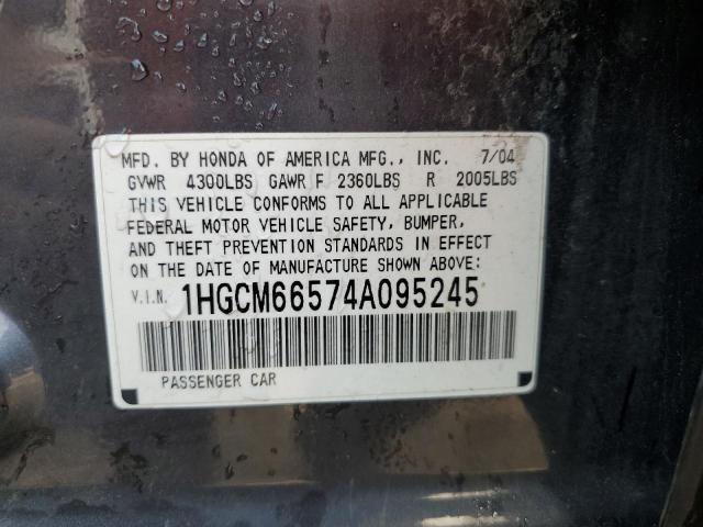 Photo 10 from auction – 2004 HONDA ACCORD EX with VIN 1HGCM66574A095245