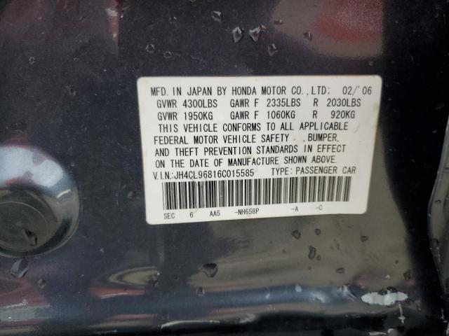 Photo 10 from auction – 2006 ACURA TSX with VIN JH4CL96816C015585