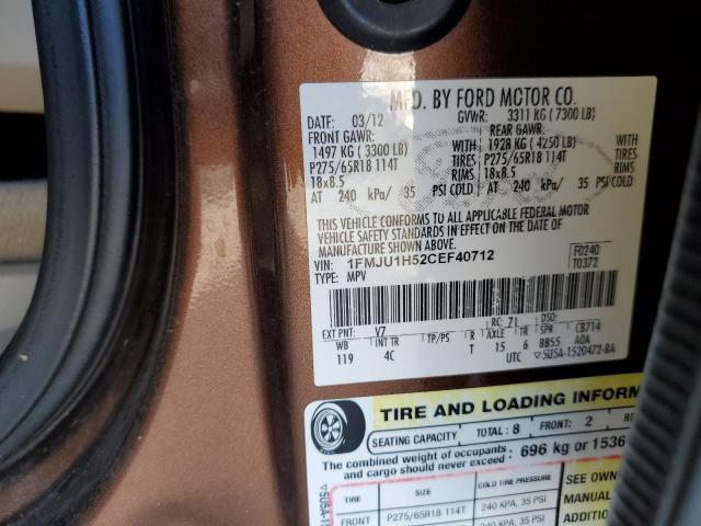 Photo 10 from auction – 2012 FORD EXPEDITION with VIN 1FMJU1H52CEF40712