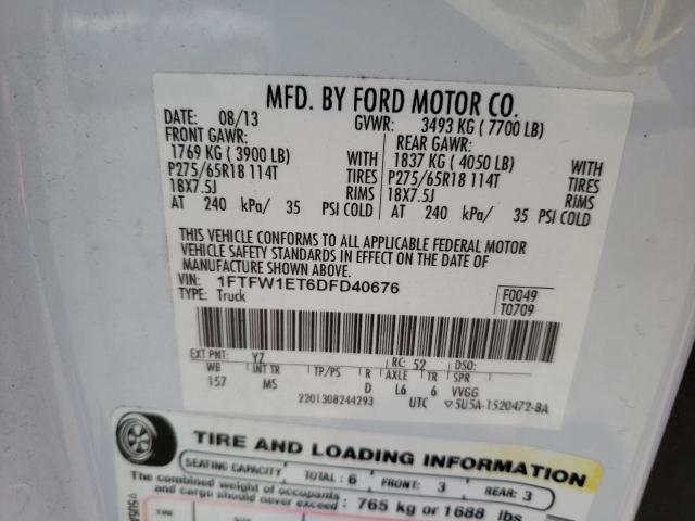 Photo 10 from auction – 2013 FORD F150 SUPER with VIN 1FTFW1ET6DFD40676