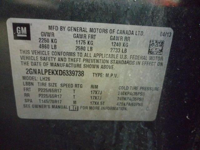 Photo 10 from auction – 2013 CHEVROLET EQUINOX LT with VIN 2GNALPEKXD6339738