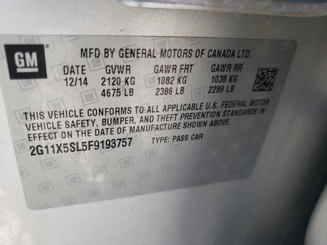 Photo 10 from auction – 2015 CHEVROLET IMPALA LS with VIN 2G11X5SL5F9193757