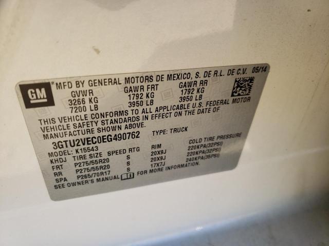 Photo 10 from auction – 2014 GMC SIERRA K15 with VIN 3GTU2VEC0EG490762