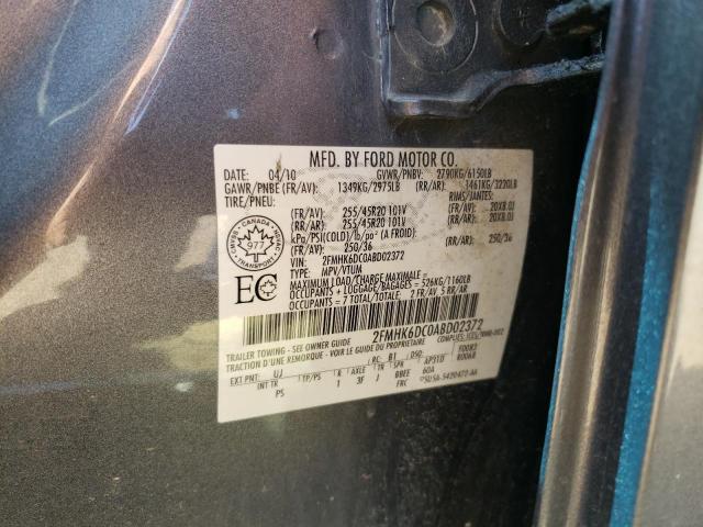 Photo 10 from auction – 2010 FORD FLEX LIMIT with VIN 2FMHK6DC0ABD02372
