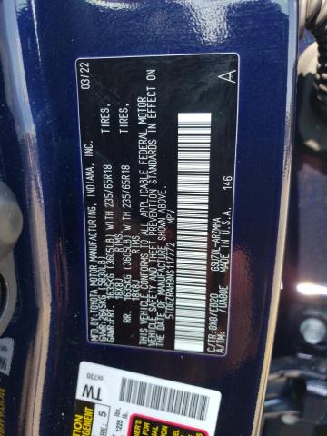 Photo 10 from auction – 2022 TOYOTA HIGHLANDER with VIN 5TDGZRAH9NS117772
