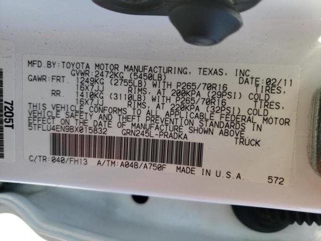 Photo 10 from auction – 2011 TOYOTA TACOMA DOU with VIN 5TFLU4EN9BX015832