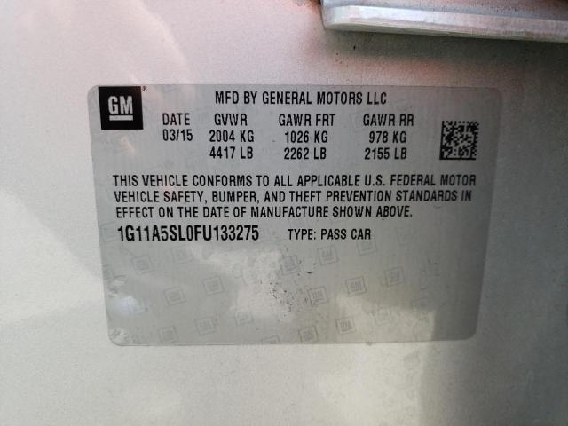Photo 10 from auction – 2015 CHEVROLET MALIBU LS with VIN 1G11A5SL0FU133275