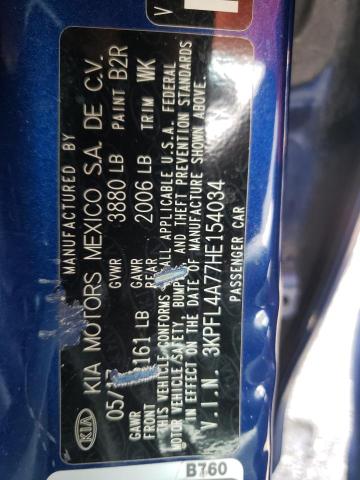 Photo 10 from auction – 2017 KIA FORTE LX with VIN 3KPFL4A77HE154034