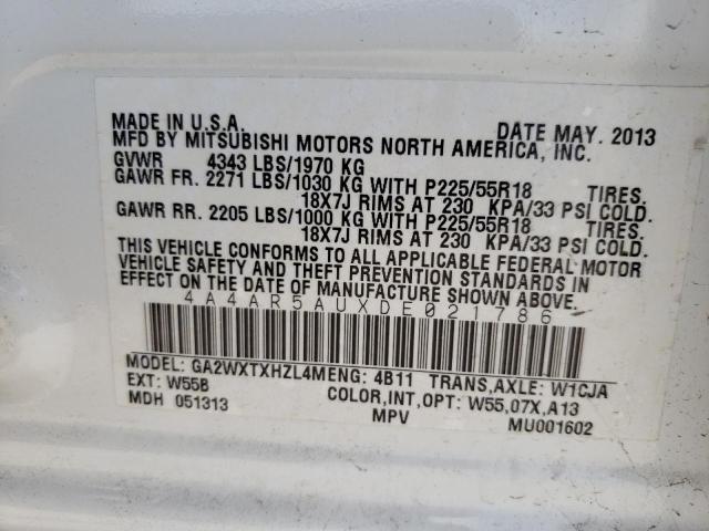 Photo 10 from auction – 2013 MITSUBISHI OUTLANDER with VIN 4A4AR5AUXDE021786