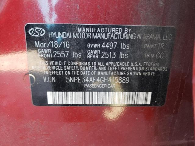 Photo 10 from auction – 2016 HYUNDAI SONATA SPO with VIN 5NPE34AF4GH415889