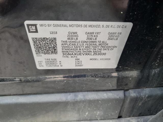 Photo 10 from auction – 2019 CHEVROLET EQUINOX LT with VIN 3GNAXUEVXKL253030