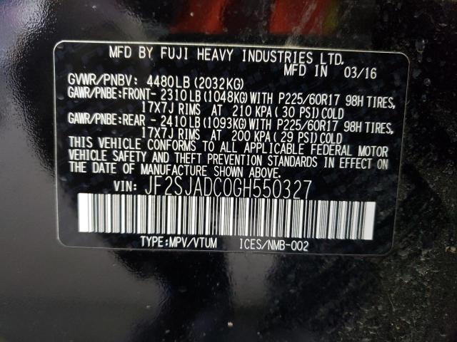Photo 10 from auction – 2016 SUBARU FORESTER 2 with VIN JF2SJADC0GH550327