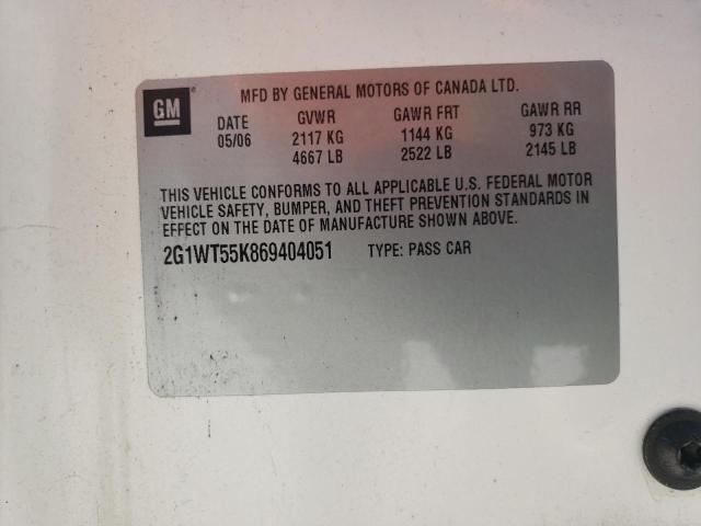 Photo 10 from auction – 2006 CHEVROLET IMPALA LT with VIN 2G1WT55K869404051