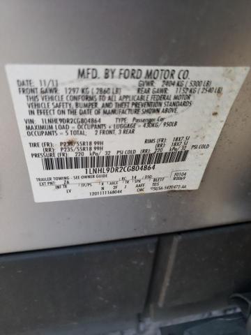 Photo 10 from auction – 2012 LINCOLN MKS with VIN 1LNHL9DR2CG804864