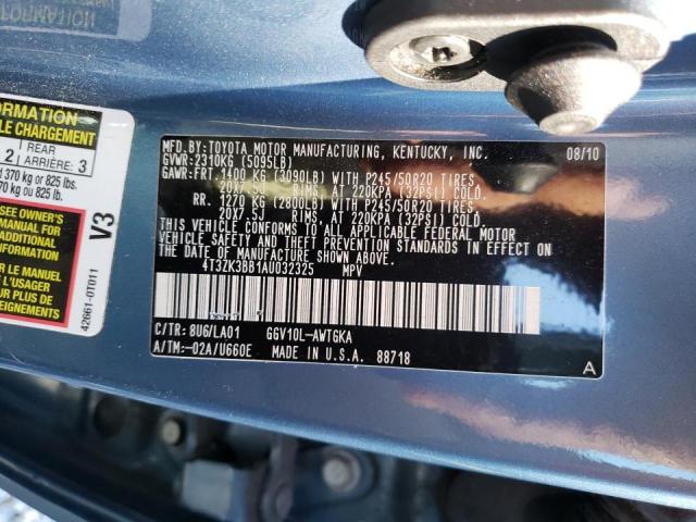 Photo 10 from auction – 2010 TOYOTA VENZA with VIN 4T3ZK3BB1AU032325