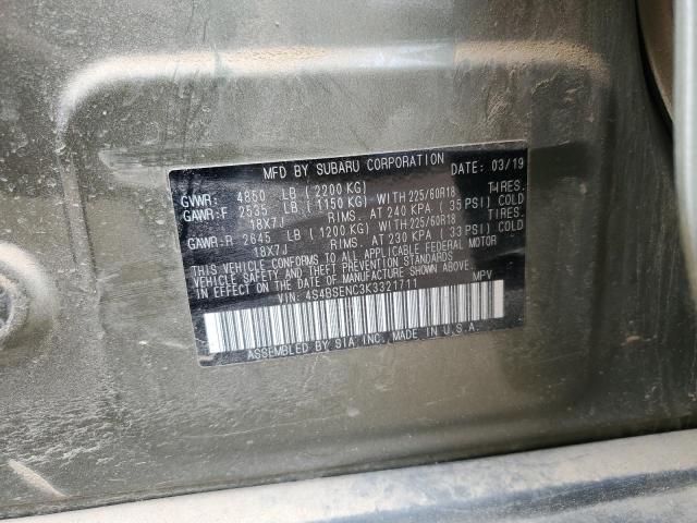 Photo 10 from auction – 2019 SUBARU OUTBACK 3. with VIN 4S4BSENC3K3321711