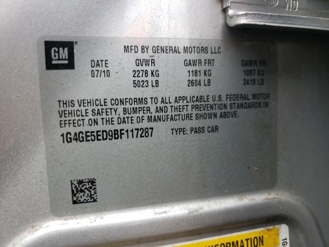 Photo 10 from auction – 2011 BUICK LACROSSE C with VIN 1G4GE5ED9BF117287