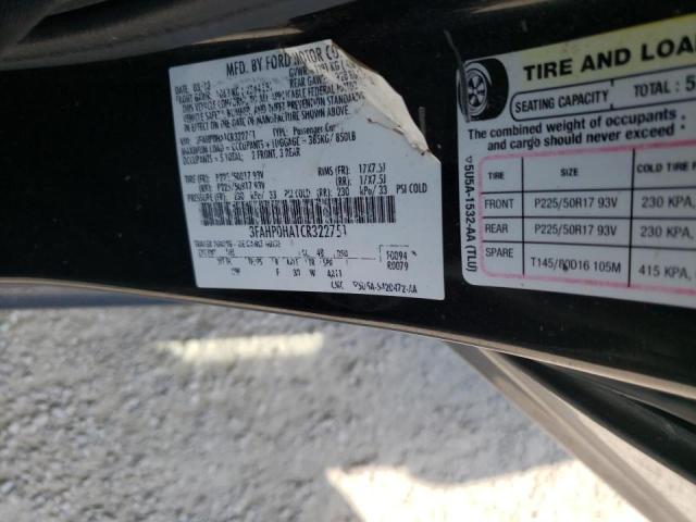 Photo 10 from auction – 2012 FORD FUSION SE with VIN 3FAHP0HA1CR322751