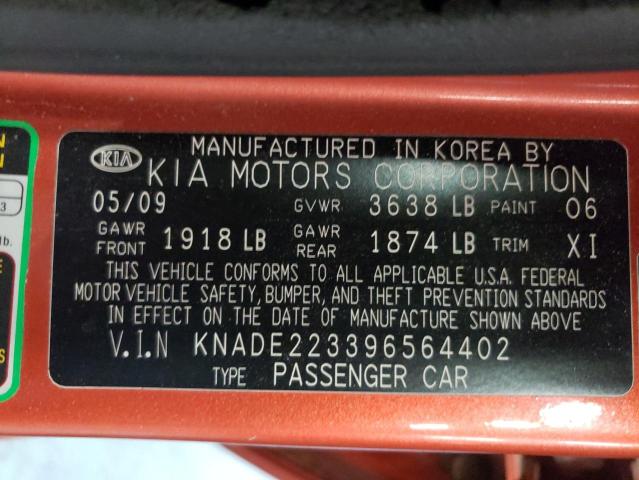 Photo 10 from auction – 2009 KIA RIO BASE with VIN KNADE223396564402