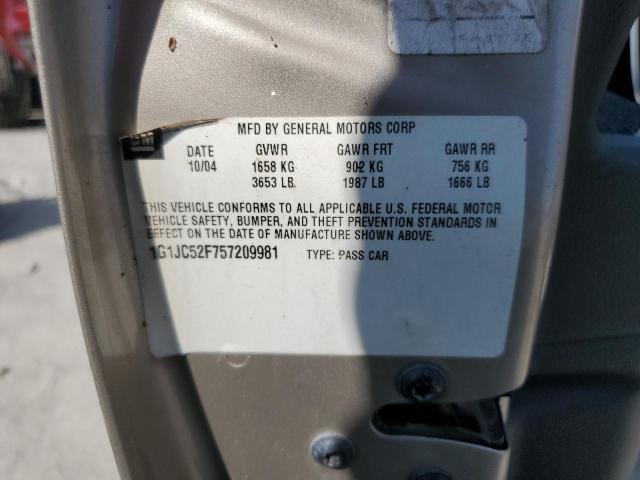 Photo 10 from auction – 2005 CHEVROLET CAVALIER with VIN 1G1JC52F757209981