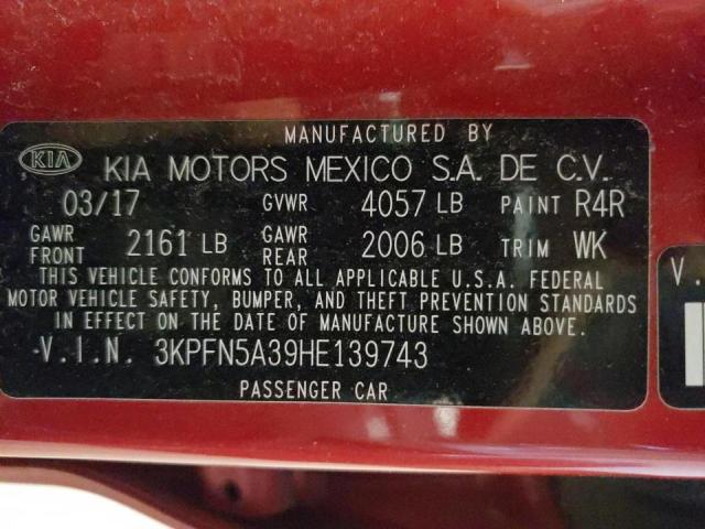Photo 10 from auction – 2017 KIA FORTE EX with VIN 3KPFN5A39HE139743