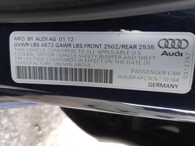 Photo 10 from auction – 2012 AUDI A6 PREMIUM with VIN WAUDFAFC3CN110164