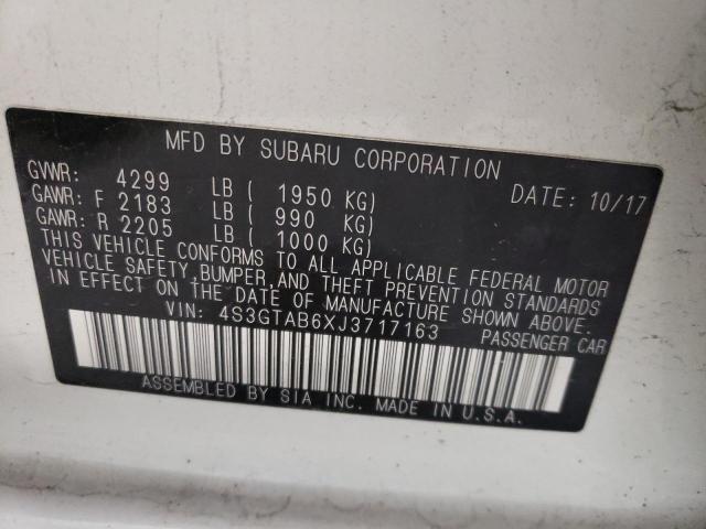 Photo 10 from auction – 2018 SUBARU IMPREZA PR with VIN 4S3GTAB6XJ3717163