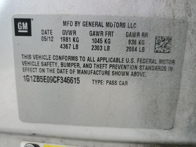 Photo 10 from auction – 2012 CHEVROLET MALIBU LS with VIN 1G1ZB5E09CF346615